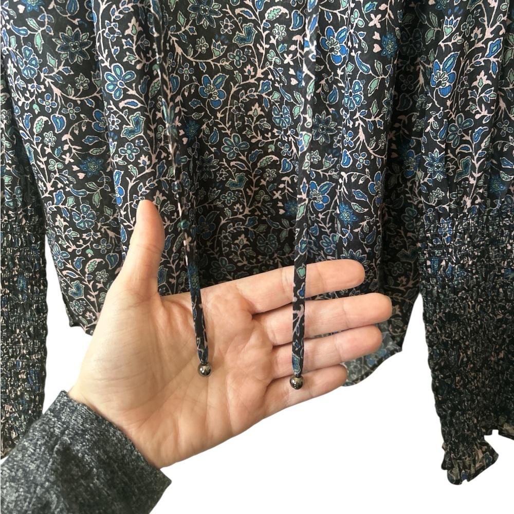 Veronica Beard Jaz Floral Balloon Sleeve Chiffon Blouse Women’s Size 00 - Picture 5 of 6